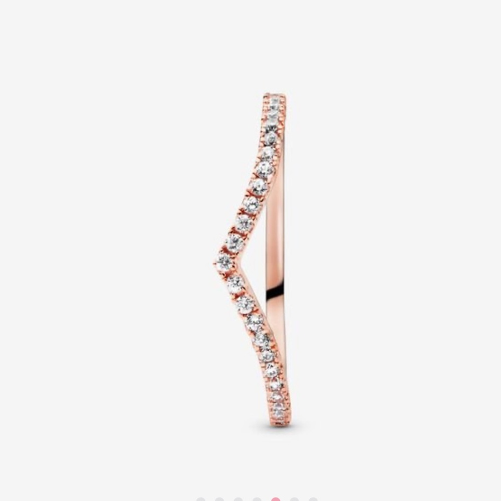 NWT Pandora Sparkling Wishbone Stackable Ring - Picture 5 of 8